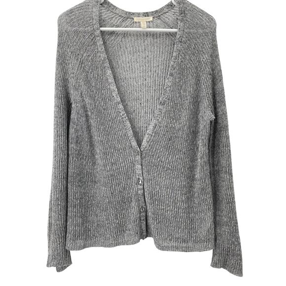 Eileen Fisher Women's Ribbed Open Knit 100% Linen Cardigan Sweater, Sz. Small - Picture 1 of 8